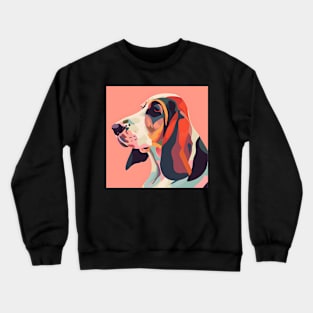 70s Basset Hound Vibes: Pastel Pup Parade Crewneck Sweatshirt